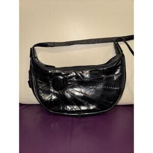 Eel Skin Vintage Black Handbag By Elan